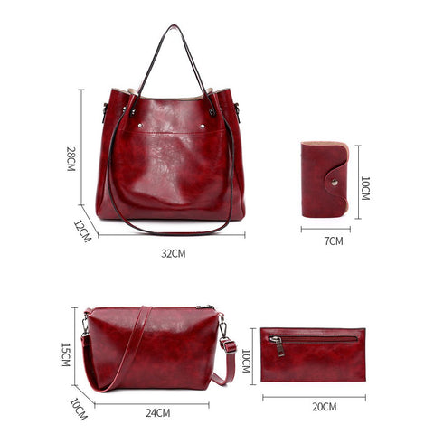 Xavia - Conjunto de 4 bolsos vintage para mujer