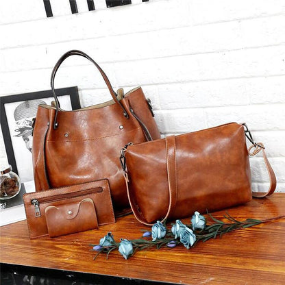 Xavia - Conjunto de 4 bolsos vintage para mujer