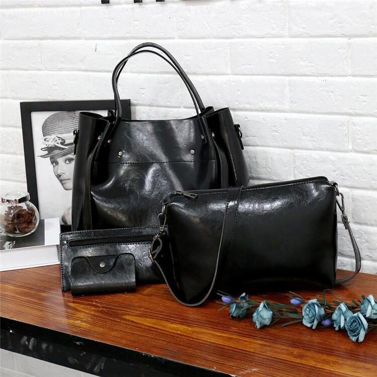 Xavia - Conjunto de 4 bolsos vintage para mujer