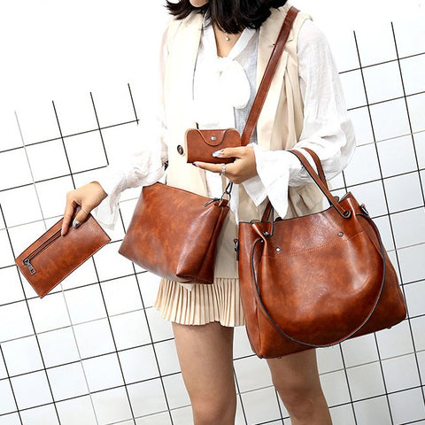 Xavia - Conjunto de 4 bolsos vintage para mujer