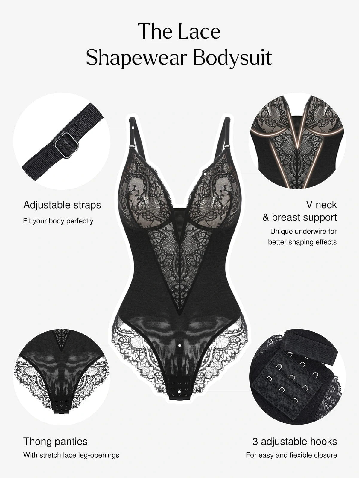 Elegant Lace Shaping Bodysuit