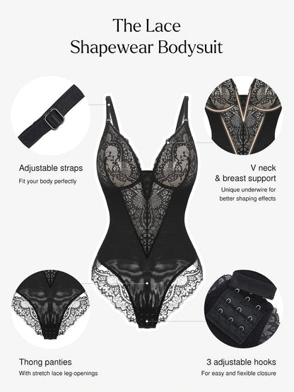 Elegant Lace Shaping Bodysuit